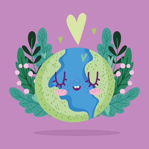 Vector sustainable planet cute