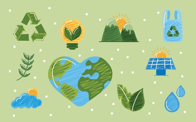 Vector sustainable symbol set