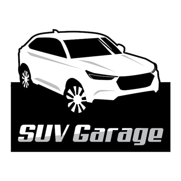 suv auto silhouet logo illustratie vector ontwerp