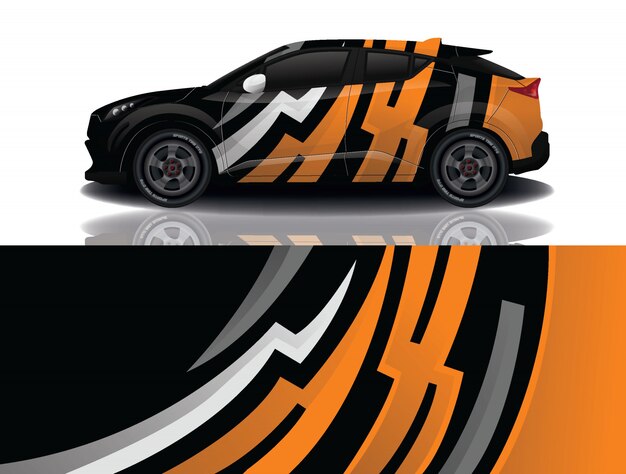 Suv car decal wrap design vector