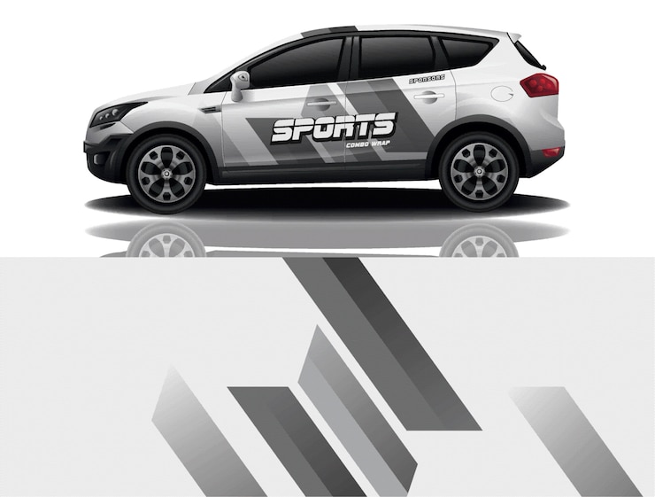 Vector suv car decal wrap design