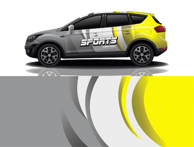 Vector suv car decal wrap design