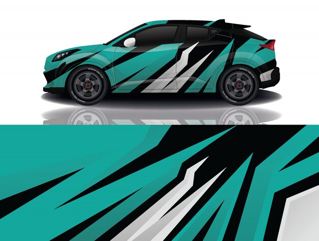 suv car decal wrap illustration