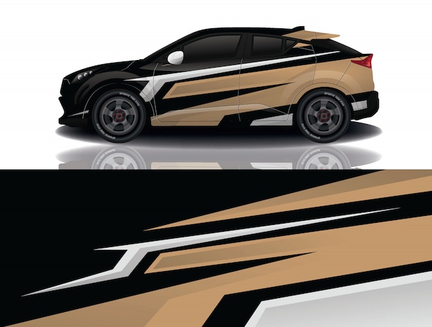 suv car decal wrap illustration