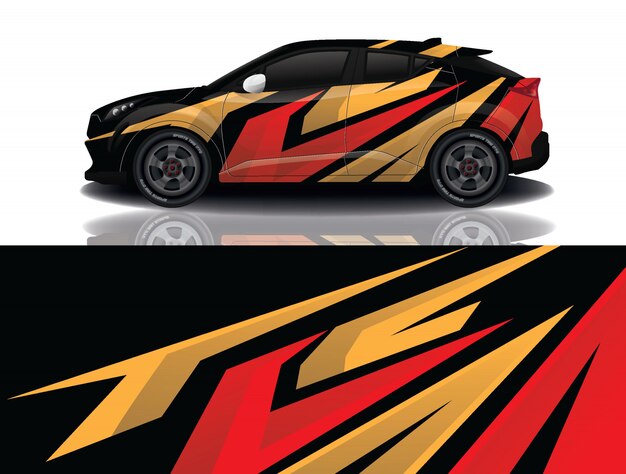 suv car decal wrap illustration