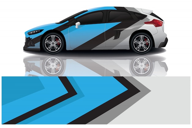 Suv car decal wrap illustration