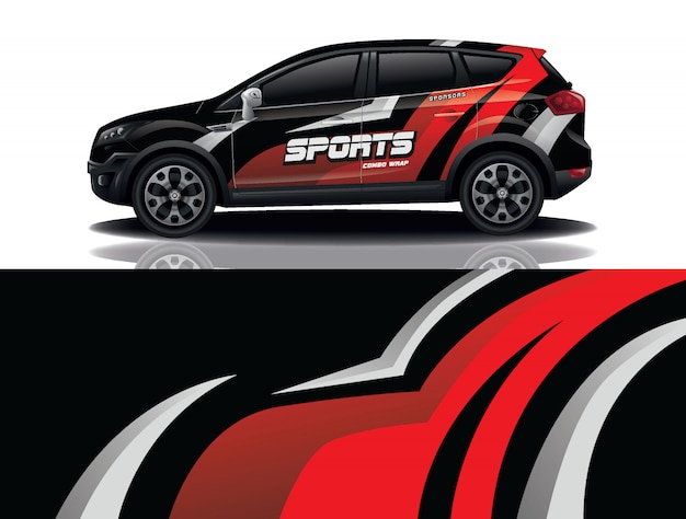 Suv car decal wrap illustration