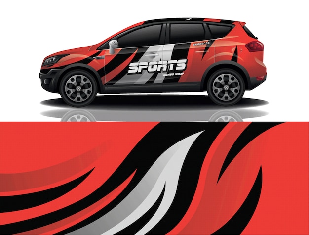 suv car decal wrap illustration