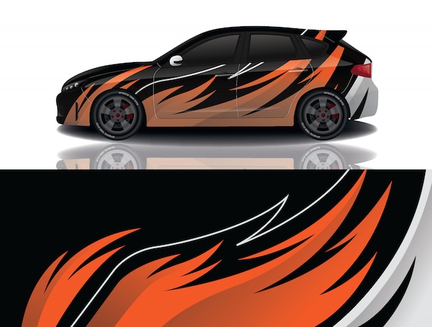 suv car decal wrap illustration