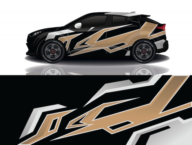 suv car decal wrap illustration