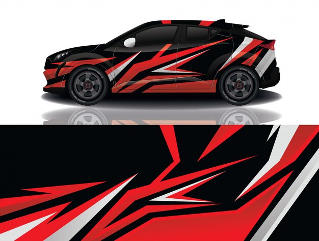 suv car decal wrap illustration