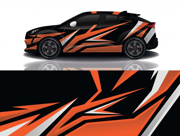 suv car decal wrap illustration