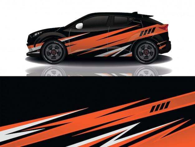 suv car decal wrap illustration