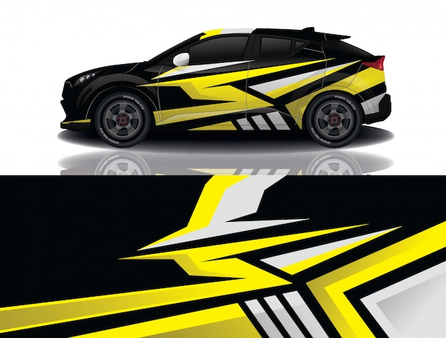 suv car decal wrap illustration