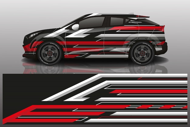 Suv car decal wrap illustration