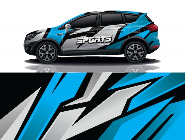 suv car decal wrap illustration