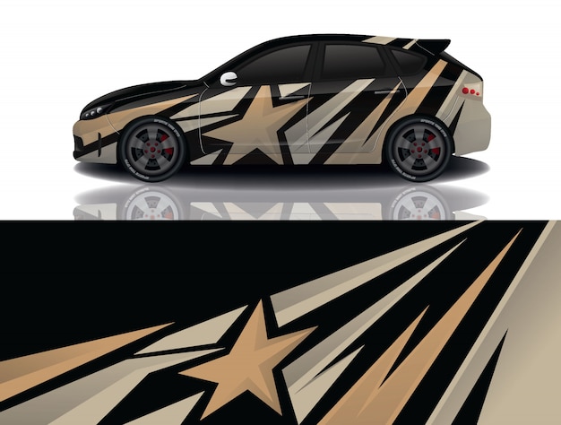 Suv car decal wrap illustration