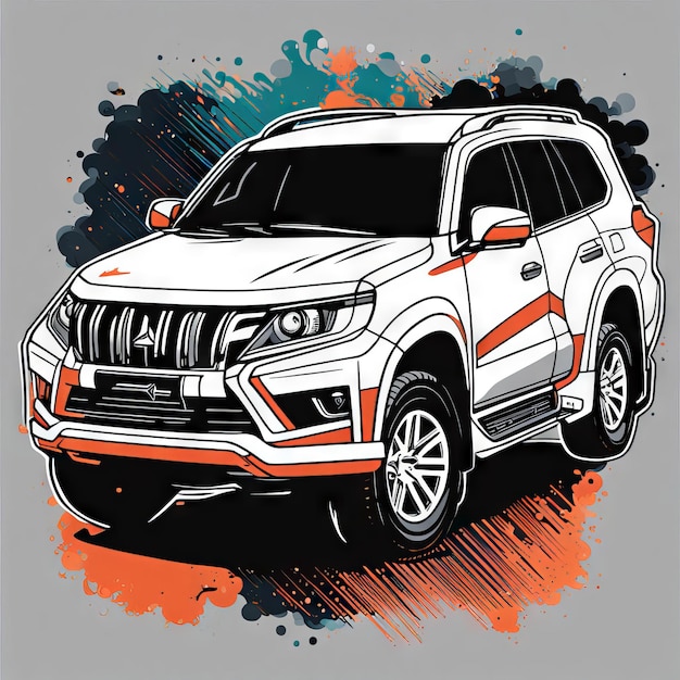 suv car with brush strokes on the background vector graphic suv car with brush strokes on t