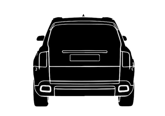 SUV silhouet op witte achtergrond vector