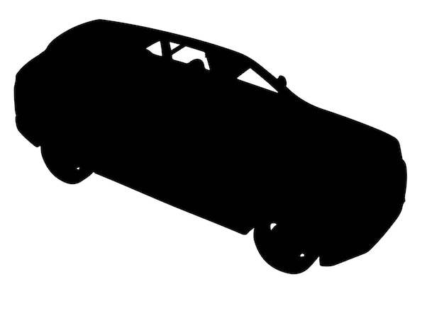 Suv silhouette on white background vector