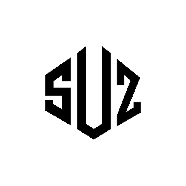 Vector suz letter logo ontwerp met veelhoek vorm suz veelhoek en kubus vorm logo ontwerp suz zeshoek vector logo sjabloon witte en zwarte kleuren suz monogram bedrijf en vastgoed logo