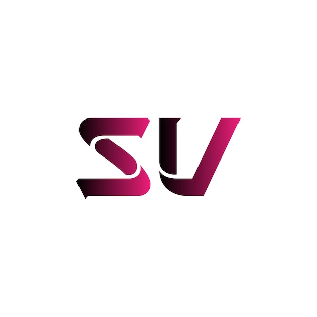 Vettore disegno del logo della lettera sv