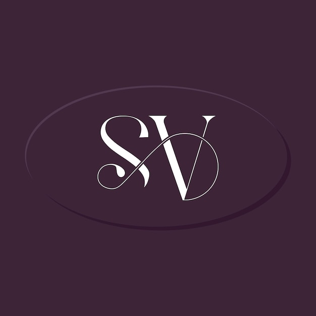 sv modern typography ligature style creative logo design template