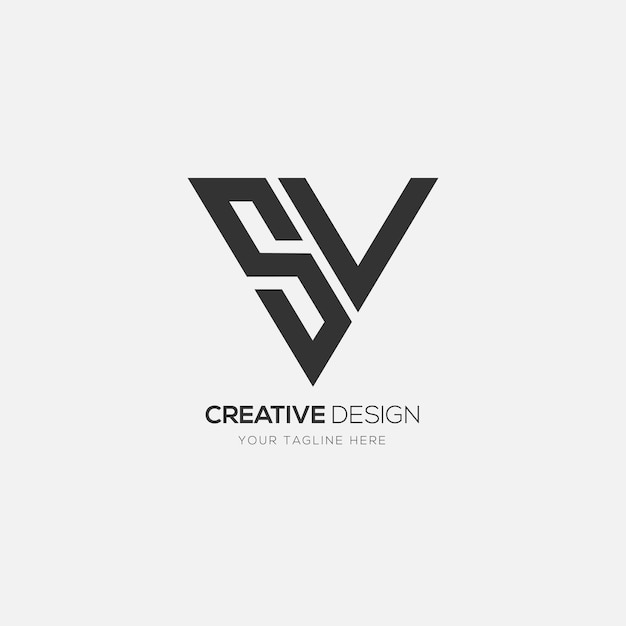 Sv of Vs letter creatief minimaal logo