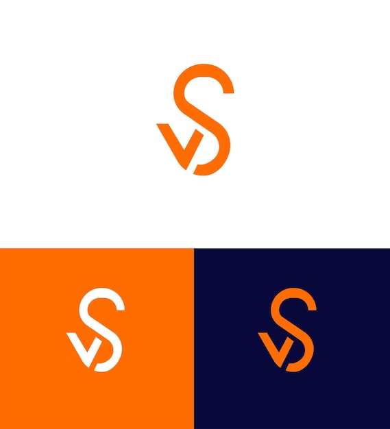 sv vs letter logo identity sign symbol template