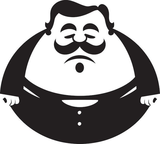 Vector svelte chubster dark vector logo of a stylish fat man curves unleashed logo design for obesity awar