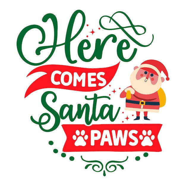 Vettore svg cane natale svg design animale domestico file svg di natale