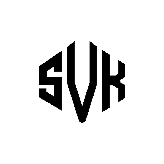 SVK letter logo ontwerp met veelhoek vorm SVK veelhoek en kubus vorm logo ontwerp SVK zeshoek vector logo sjabloon witte en zwarte kleuren SVK monogram bedrijf en vastgoed logo