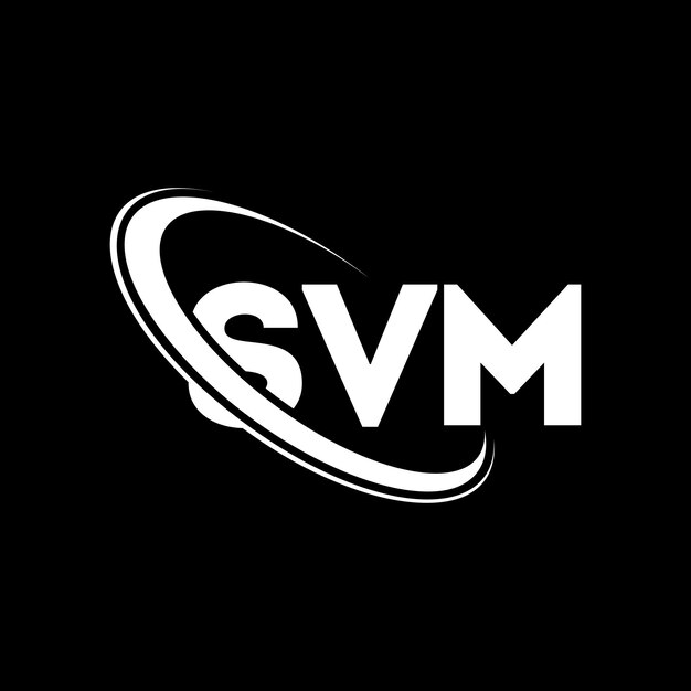 SVM logo SVM letter SVM letter logo ontwerp Initialen SVM logo gekoppeld aan cirkel en hoofdletters monogram logo SVM typografie voor technologiebedrijf en vastgoedmerk