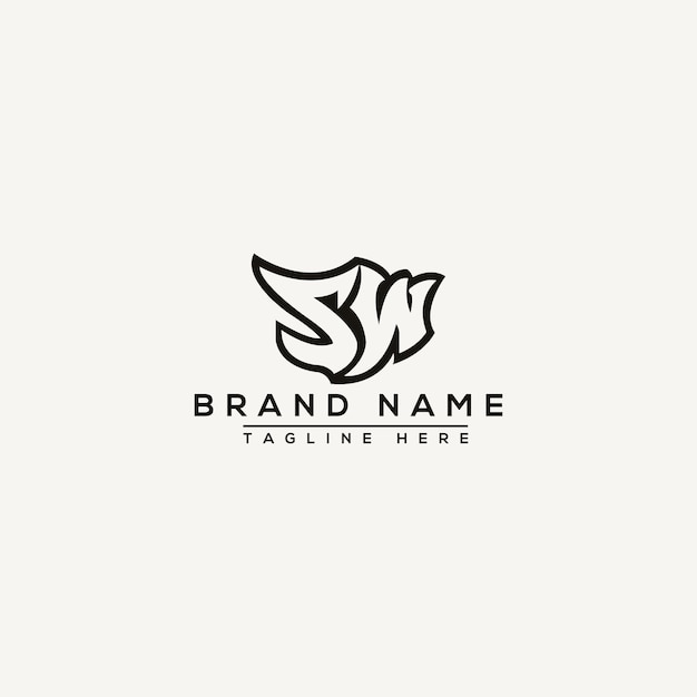 SW Logo Design Template Vector Graphic Branding Element