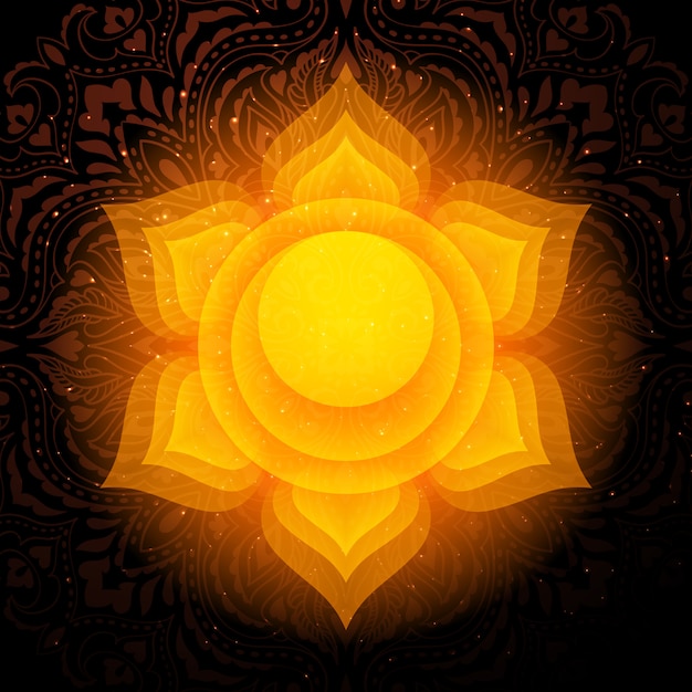 Vector swadhisthana chakra mandala. sacral chakra.