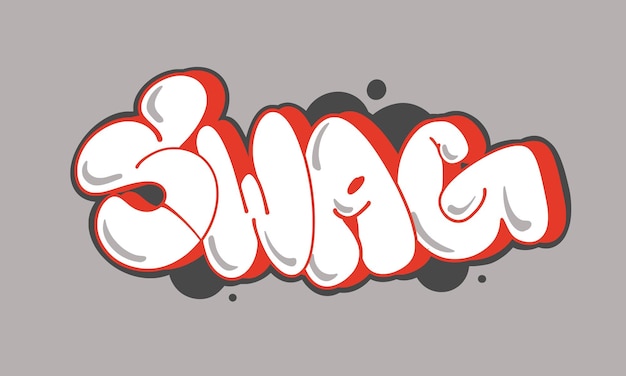 Vector swag graffiti bubble style hand drawn lettering