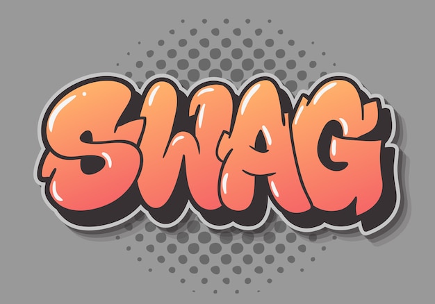 Swag Label teken Logo Hand getrokken belettering Type Design Graffiti stijl overgeven