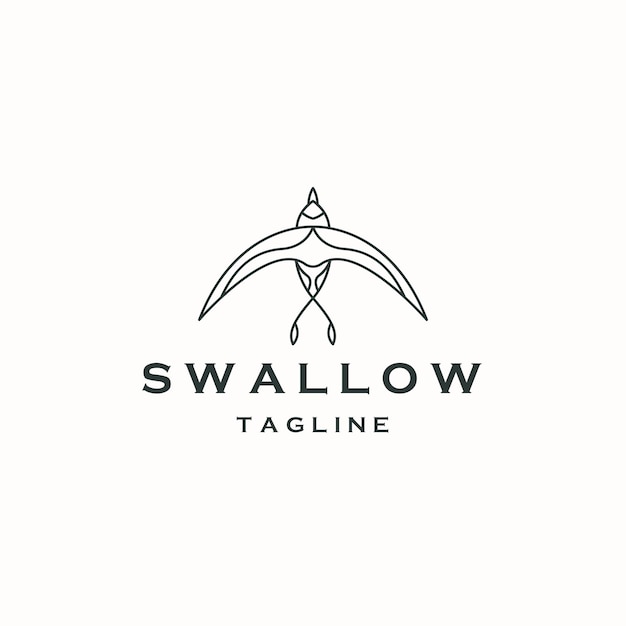 Swallow bird logo icon design template flat vector