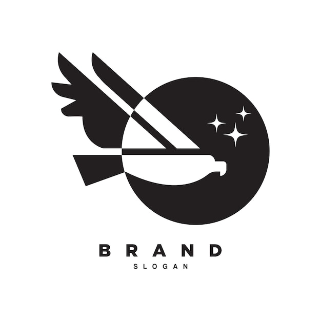 Swallow bird negative space logo design in circle background design for your brand or business