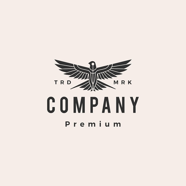 Swallow bird roar fly hipster vintage logo template