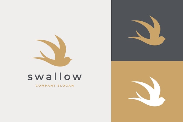 Swallow Bird Silhouette Logo