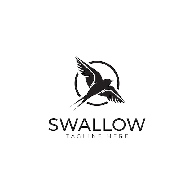 Vector swallow logo brand flying bird icon vector illustration