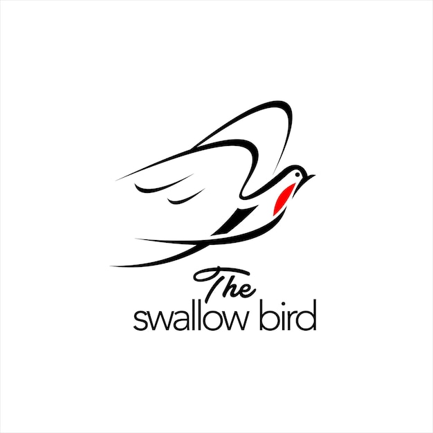 Swallow logo design flying bird vector