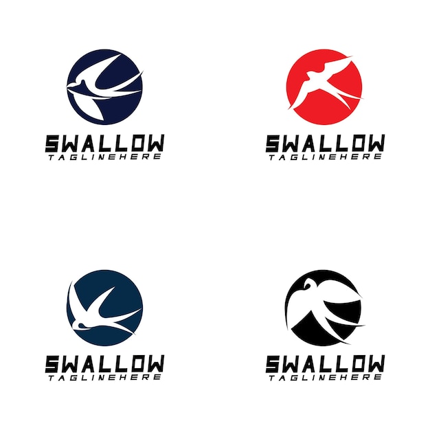 Swallow logo silhouette swallow flying logo vector isolated white background