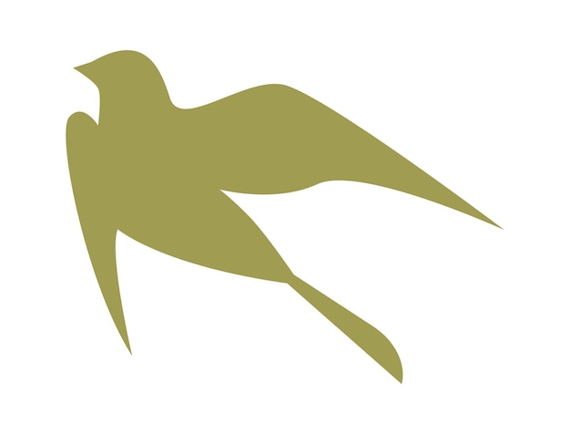 Vector swallow vogel abstract silhouet ontwerp platte pictogram