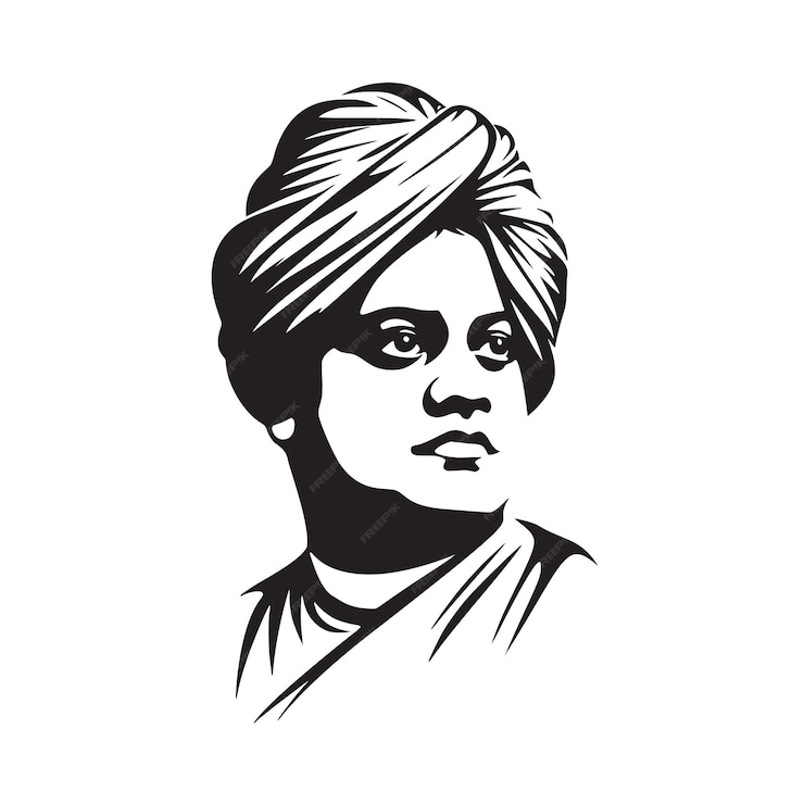 Premium Vector | Swami vivekananda illustration drawing outline