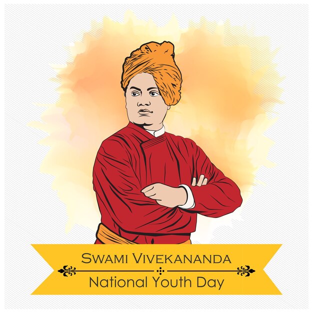 Vector swami vivekanandajayanti on 12 january