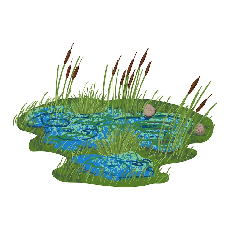 Vector swamp colorful illustration