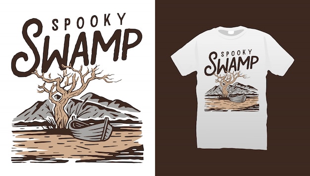 Swamp illustration tshirt design