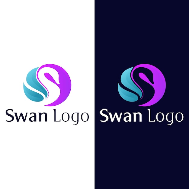 Лебедь абстрактный современный дизайн логотипа векторный шаблон иллюстрации дизайн